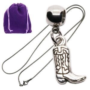Best Friend Necklace Cowgirl Style Silver Cowboy Boots Women Western Pendant